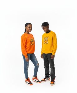 GOLD - Money Bear 🐻 Fleece Crew Neck Pullover Hoodie [XL Youth]