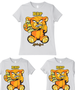 Money Bear 🐻 Bedazzled T-Shirt [Youth Size] *Girl* - Yellow Letters