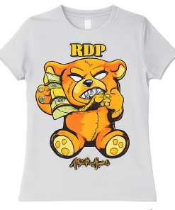 Money Bear 🐻 Bedazzled T-Shirt [Youth Size] *Girl* - Yellow Letters