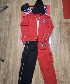 RDP Signature Tech Fleece Cargo Set – Red & Black - Size M