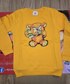 RDP Authentic Apparel Money Bear Youth Crewneck Sweatshirt – Gold - Size - XS/TP/XCH
