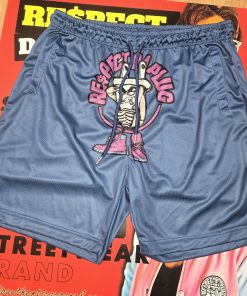 RDP Authentic Apparel Respect Da Plug Performance Mesh Shorts – Navy/Purple - Size XXL