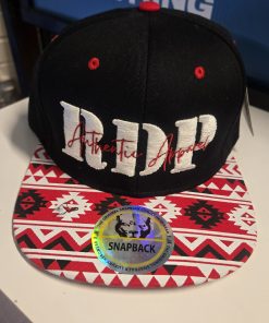 RDP Authentic Apparel Signature Embroidered Snapback Hat – Black/Red Pattern Brim