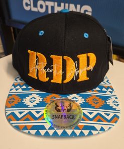 RDP Authentic Apparel Signature Snapback Hat – Blue & Orange Pattern Brim